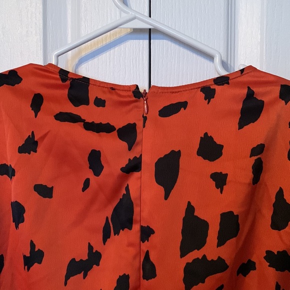 Animal Print Orange Satin Dress - Picture 8 of 8